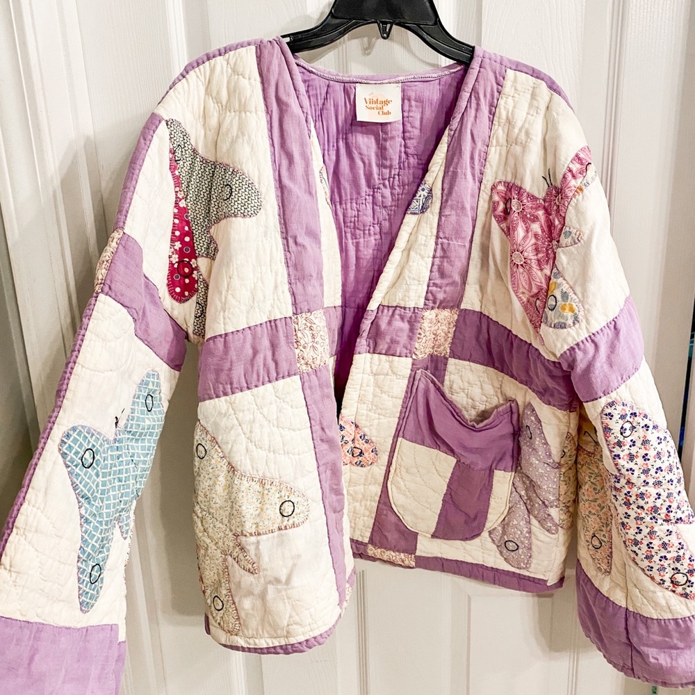 Vintage Quilt Butterfly Coat